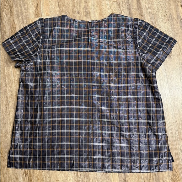LOFT • Shimmer Plaid Blouse - Picture 10 of 11